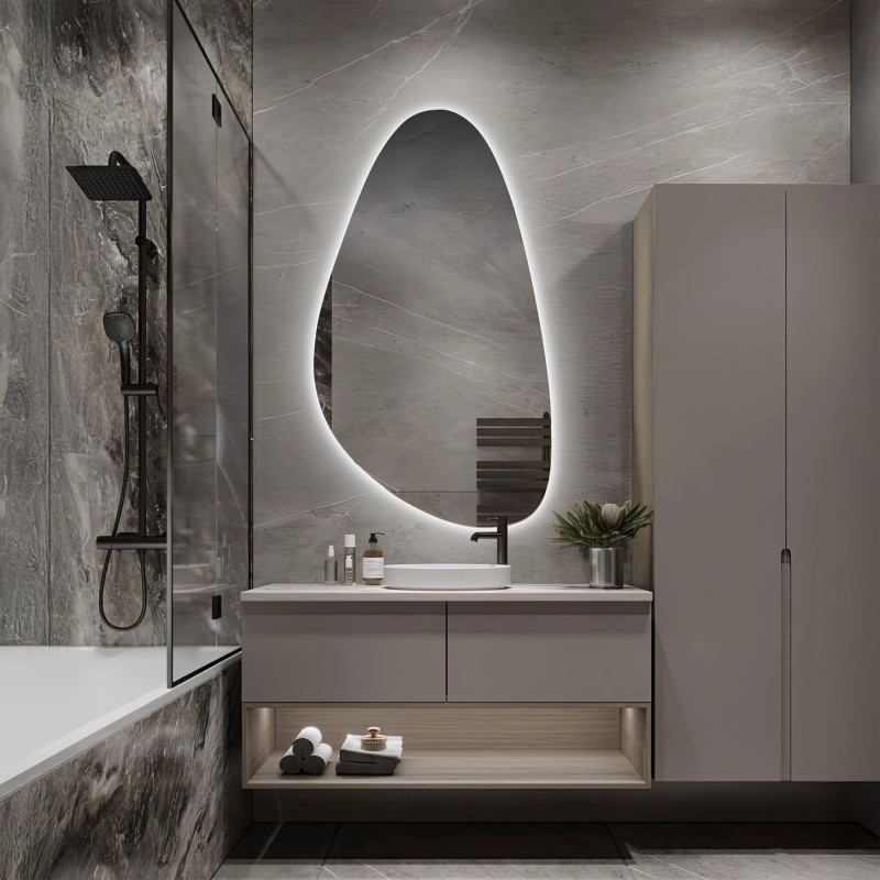 Miroir de forme irrégulière avec éclairage - SYDERYT LED