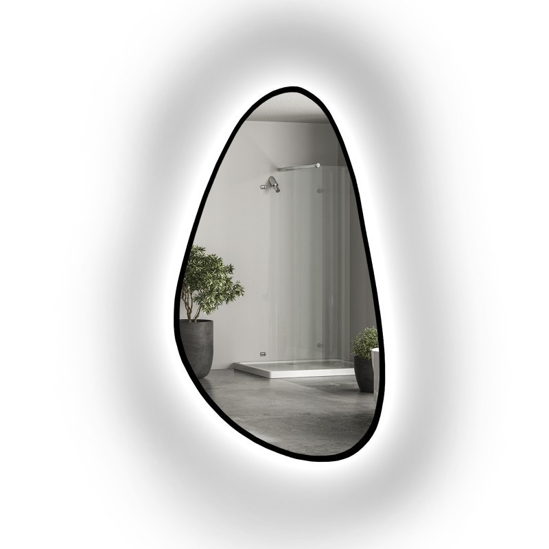 Miroir de forme irrégulière dans un cadre avec éclairage - SYDERYT IN LED FRAME