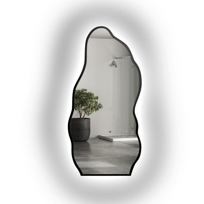Miroir de forme organique dans un cadre avec éclairage - AURO IN LED FRAME 2