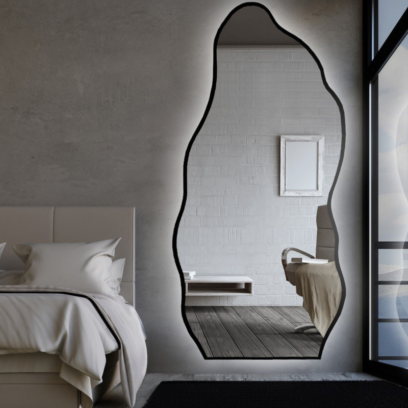 Miroir de forme organique dans un cadre avec éclairage - AURO IN LED FRAME 2