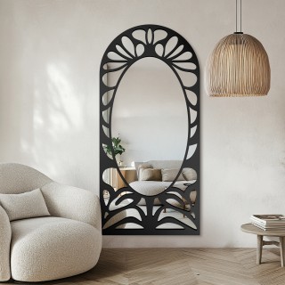 Miroir semi-ovale avec décor ajouré en MDF – VERONELLE ROSAVA 95x200