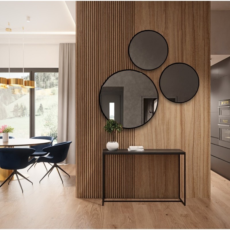 Jeu de trois miroirs ronds en mdf à cadre fin - FITRI II
