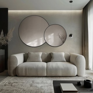 Miroir rond dans un cadre fin en mdf - DOTTI