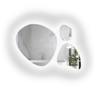 Set de trois miroirs organiques avec éclairage - FLORA LED