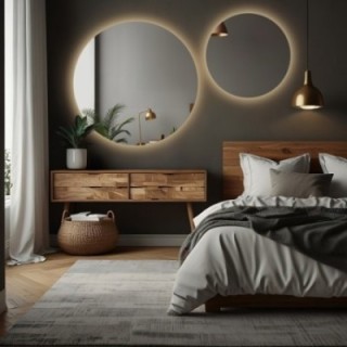 Set de miroirs de salle de bain ronds avec éclairage - SET DE CERCLES LED