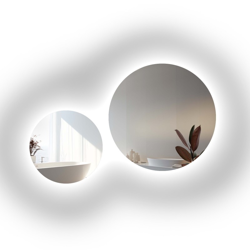 Set de miroirs de salle de bain ronds avec éclairage - SET DE CERCLES LED