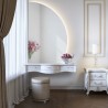 Miroir de salle de bain semi-circulaire avec bord inférieur coupé et éclairage LED – HELENA LED