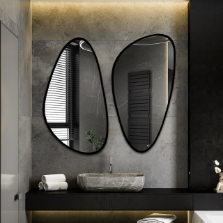 Set de deux miroirs irréguliers dans un cadre - SELENIT IN A FRAME
