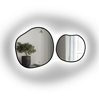 Jeu de miroirs organiques dans un cadre avec éclairage - SODALIT IN LED FRAME