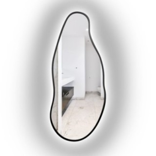 Miroir de forme organique dans un cadre avec éclairage - BARYT IN LED FRAME