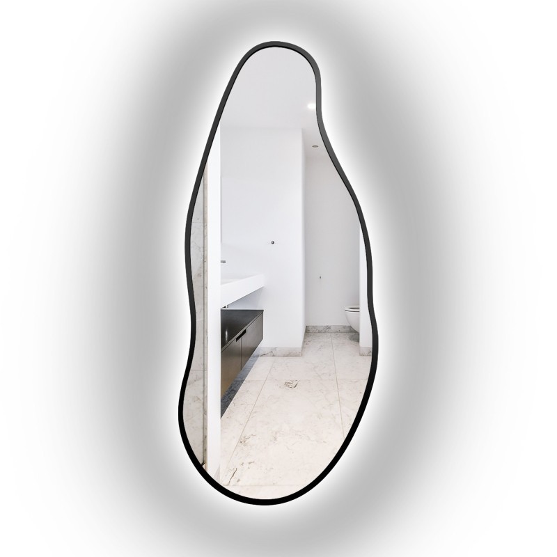 Miroir de forme organique dans un cadre avec éclairage - BARYT IN LED FRAME