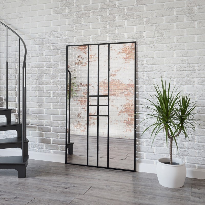 Miroir de loft avec meneaux - ZEUS - couleur du cadre au choix