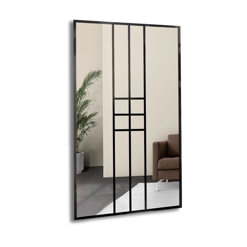 Miroir de loft avec meneaux - ZEUS - couleur du cadre au choix