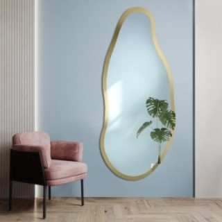 Miroir irrégulier dans un cadre en or brillant - BARYT SHINE