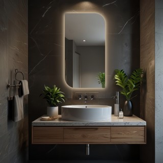 Miroir de forme irrégulière avec éclairage - LED teardrop