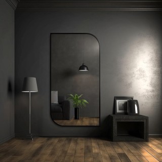 Miroir en MDF noir cadre SLIM - teardrop - couleur du cadre au choix
