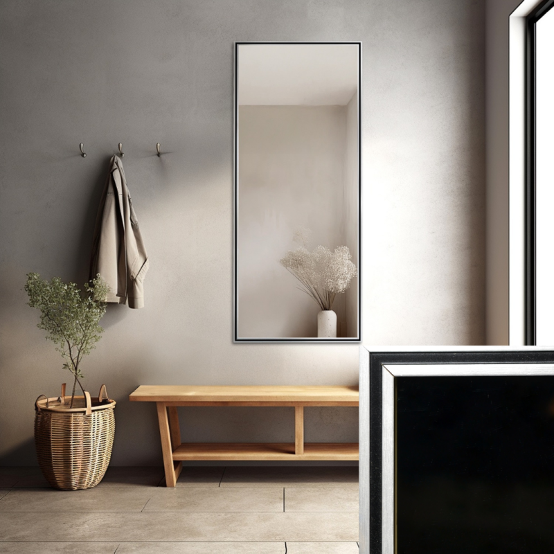 Miroir dans un délicat cadre décoratif en bois - 1501 - couleur du cadre au choix