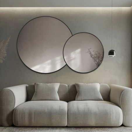 Miroir rond dans un cadre fin en mdf - DOTTI
