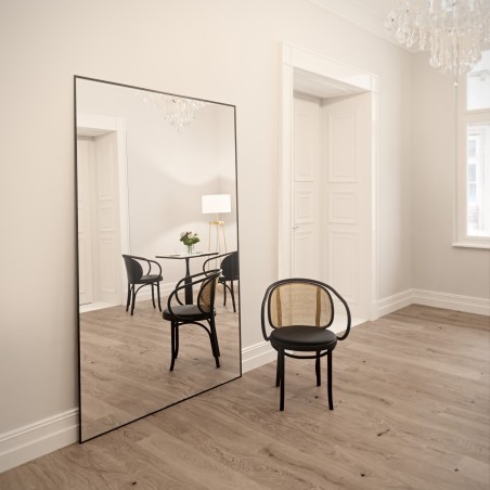 Miroir rectangulaire dans un cadre noir minimaliste - 1201 - sur mesure