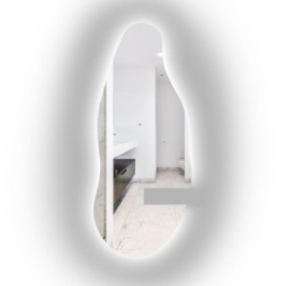 Miroir de forme irrégulière avec découpe d'armoire et éclairage - BARYT LED