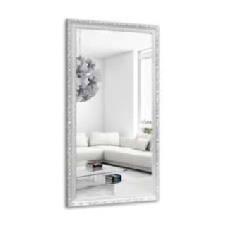Miroir dans un cadre en bois blanc ornementé - 5004001