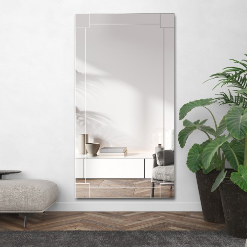 Lustro kryształowe glamour w lustrzanej ramie - KIARA OptiWhite