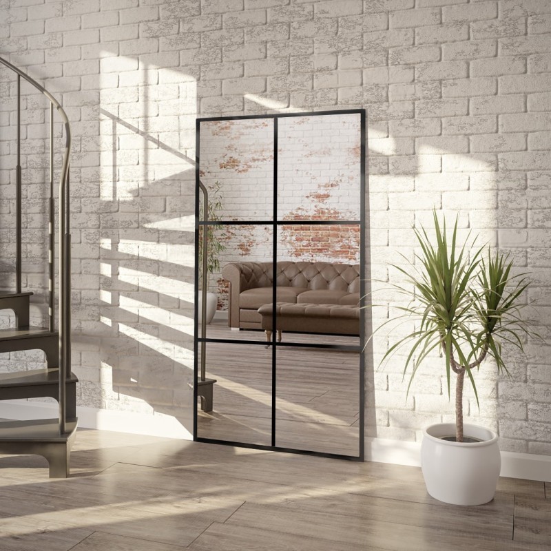 Miroir Loft avec meneaux - 6 QUATTERS - couleur du cadre au choix