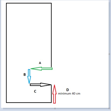 Grand miroir rectangulaire pour salle de bains avec découpe de meuble - AGIS