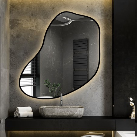 Miroir de forme organique dans un cadre avec éclairage - KWARC IN LED FRAME