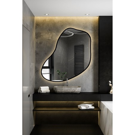 Miroir de forme organique dans un cadre avec éclairage - KWARC IN LED FRAME