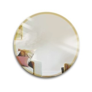 Miroir rond avec cadre en or brillant - BELLA