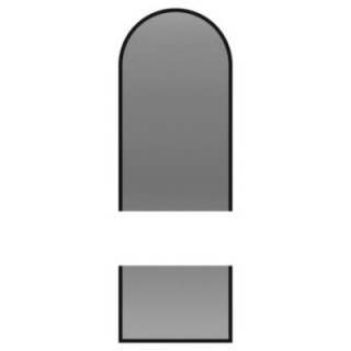 Miroir semi-ovale pour coiffeuse en mdf noir mat cadre en deux parties -BERDO- couleur du cadre au choix