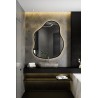 Miroir de forme organique dans un cadre avec éclairage - STONE IN LED FRAME