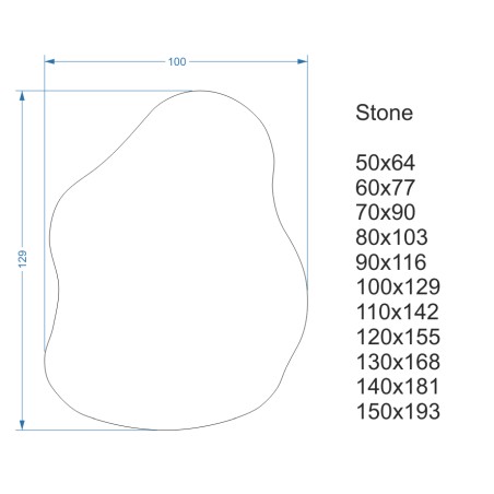 Miroir de forme organique dans un cadre avec éclairage - STONE IN LED FRAME