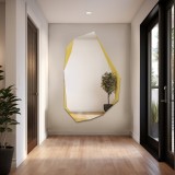 Miroir de forme organique dans un cadre - STONE IN A FRAME