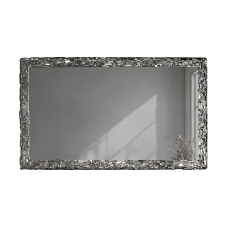 Miroir mural élégant dans un cadre argenté avec panneau graphite - CLAUDE GRAPHITE
