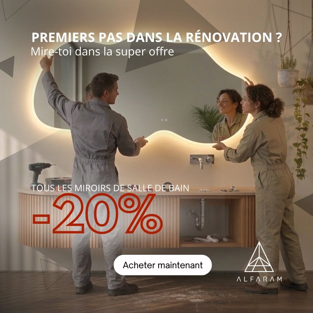 Modernes, minimalistes ou classiques : tous nos miroirs de salle de bains sont désormais 20 % moins chers. Faites vos achats en toute simplicité et profitez de la livraison gratuite assurée par notre flotte.