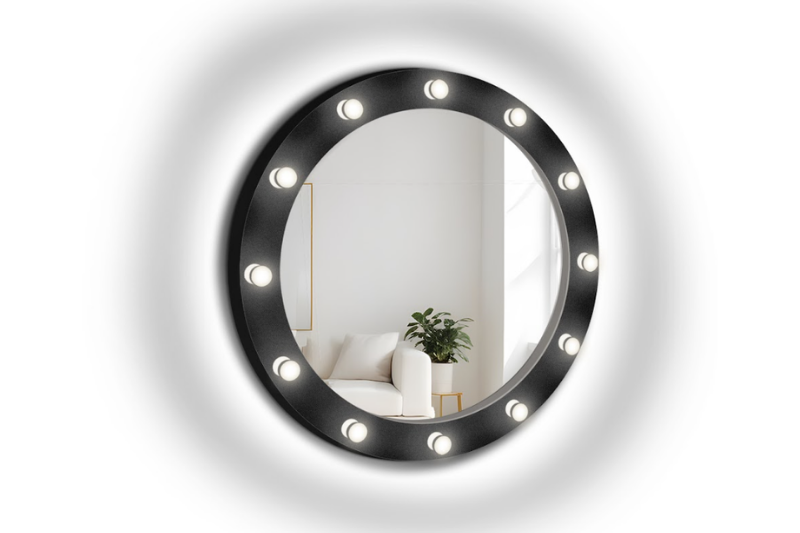 Éclairage à ampoule + bande LED supplémentaire tout autour (60 LED/m) – lumière neutre