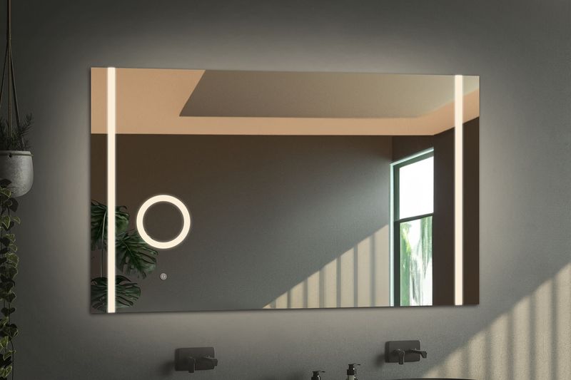 Miroir grossissant LED avec interrupteur tactile dédié