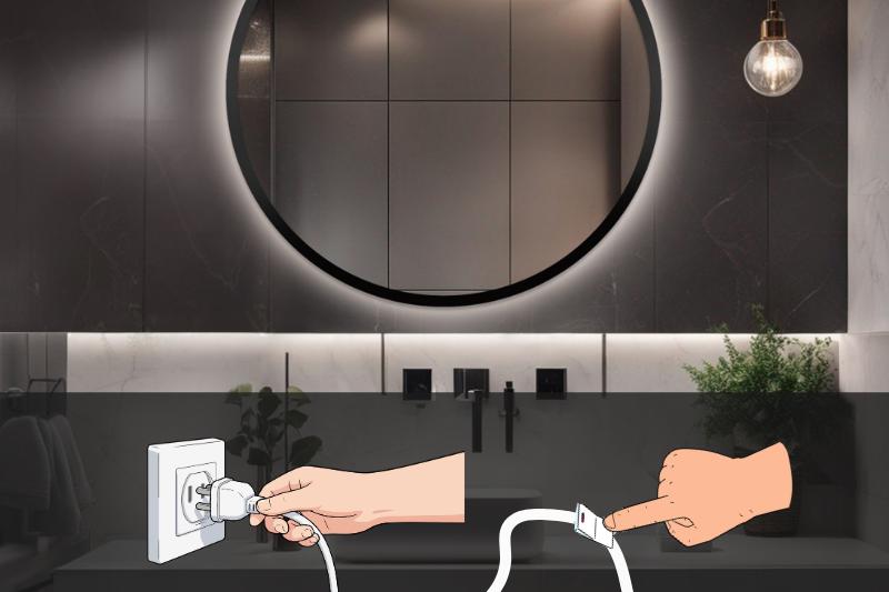Câble avec prise et interrupteur sur le câble