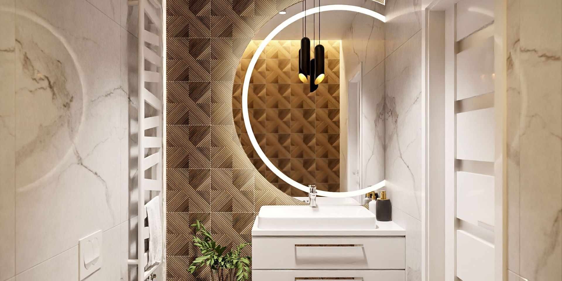 Miroir dans la salle de bain : affleurant aux carreaux ou installé dans une niche ?